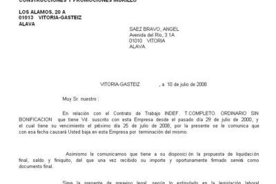 Cómo redactar carta de aviso para fin de contrato laboral